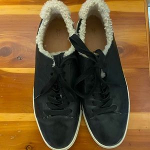 Sherpa Lined Black Frye Leather Sneakers Size 8